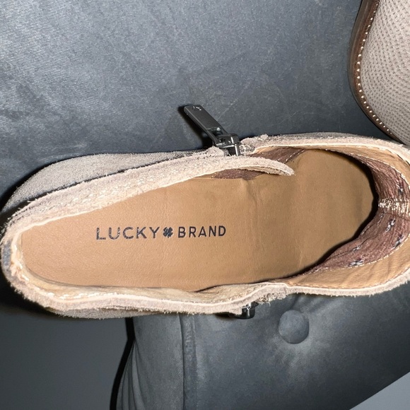 🧨SALE LUCKY BRAND SUEDE DOUBLE ZIP BLOCK HEEL BOOTIES - Picture 6 of 8
